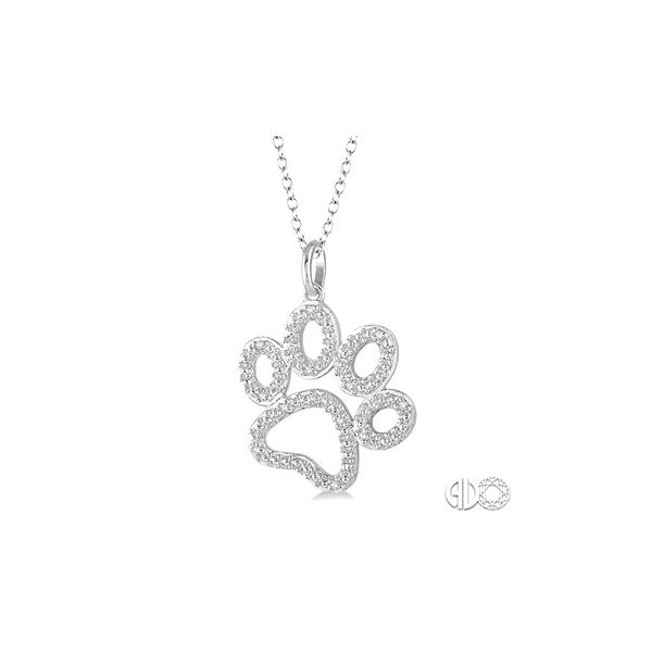 Diamond Paw Print Pendant in Sterling Silver – .05 TW MarBill Jewelers Belle Vernon, PA