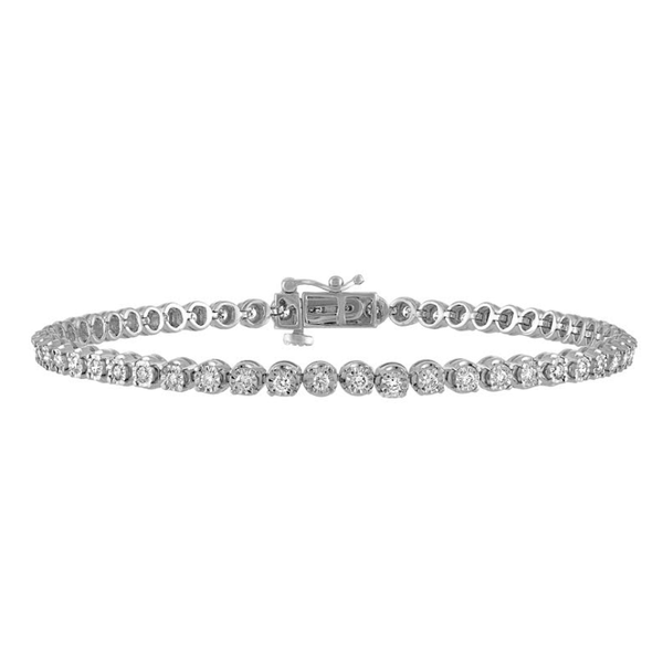 1.00 CT Lab Grown Diamond Tennis Bracelet in Sterling Silver with Rhodium Finish MarBill Jewelers Belle Vernon, PA