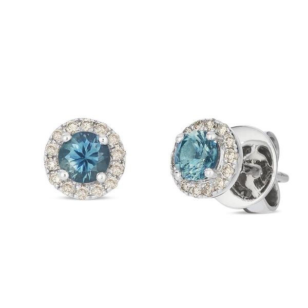 Le Vian 14K White Gold Montana Sapphire & Diamond Earrings – 0.50CTW Sapphires, 0.30CTW Diamonds MarBill Jewelers Belle Vernon, PA