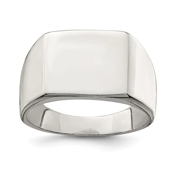 Men's Sterling Silver Closed Back Signet Ring MarBill Jewelers Belle Vernon, PA