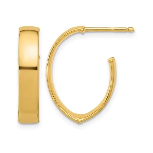 10K Yellow Gold Polished J-Hoop Post Earrings – Sleek & Sophisticated MarBill Jewelers Belle Vernon, PA