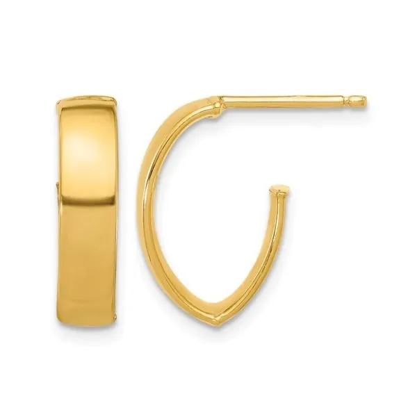 10K Yellow Gold Polished J Hoop Post Earrings – Classic & Contemporary MarBill Jewelers Belle Vernon, PA
