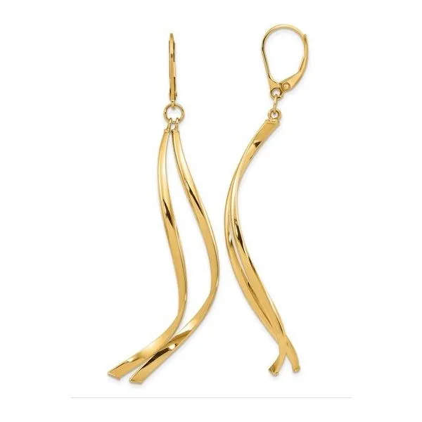14K Yellow Gold Twisted Polished Lever Back Earrings – Elegant & Secure MarBill Jewelers Belle Vernon, PA