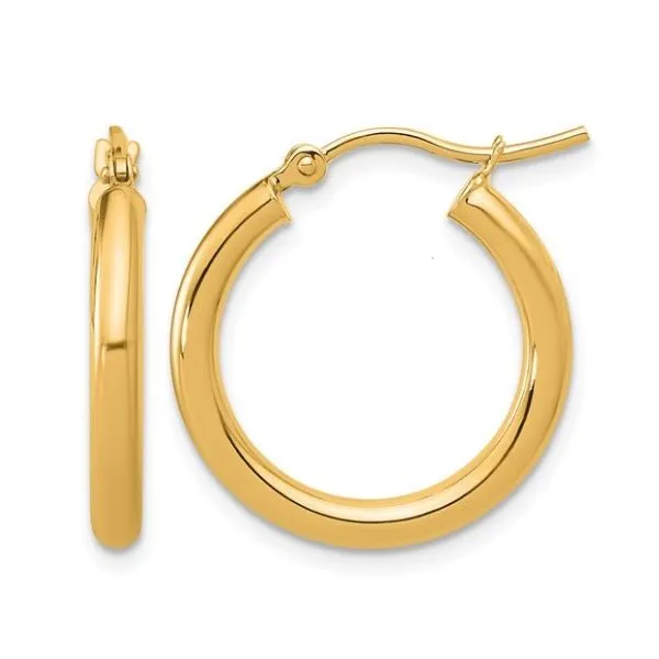 14K Polished 2.5mm Lightweight Tube Hoops – Sleek & Comfortable Gold Earrings MarBill Jewelers Belle Vernon, PA