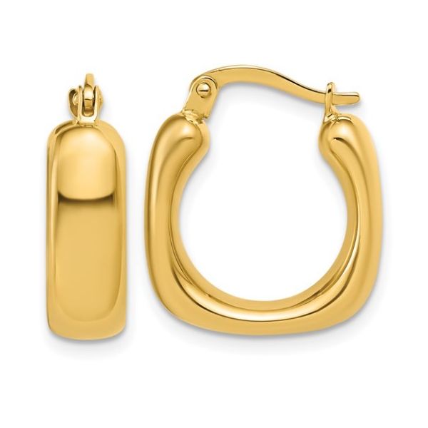 14K Yellow Gold Polished Square Hoop Earrings – Modern Edge, Timeless Shine MarBill Jewelers Belle Vernon, PA