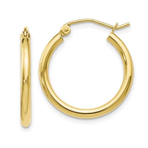 10K Polished Hinged Hoop Earrings – Classic Shine & Secure Comfort MarBill Jewelers Belle Vernon, PA