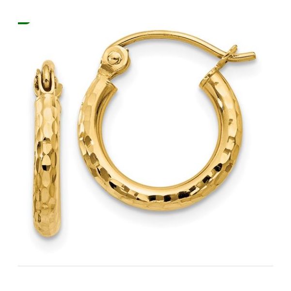 10K Diamond-Cut 2mm Round Tube Hoop Earrings – Radiant, Timeless Style MarBill Jewelers Belle Vernon, PA