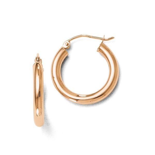 Radiant Elegance in Rose Gold – 10K Polished Hoop Earrings MarBill Jewelers Belle Vernon, PA