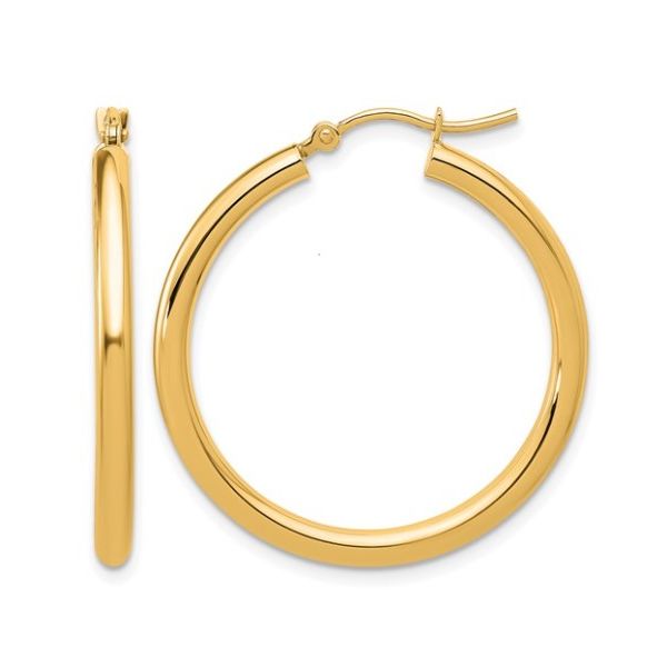 14K Polished 2.5mm Lightweight Tube Hoops – Sleek Elegance, Everyday Comfort MarBill Jewelers Belle Vernon, PA