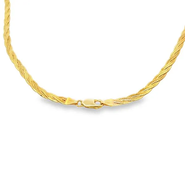 14K Yellow Gold Fancy Herringbone Image 2 MarBill Jewelers Belle Vernon, PA