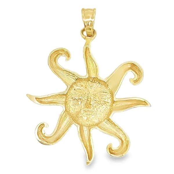 14K Yellow Gold Sun Pendant Image 3 MarBill Jewelers Belle Vernon, PA