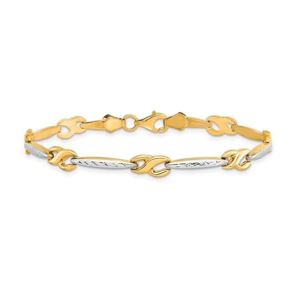 10K Two Tone Gold Bracelet – Elegant Contrast in 7