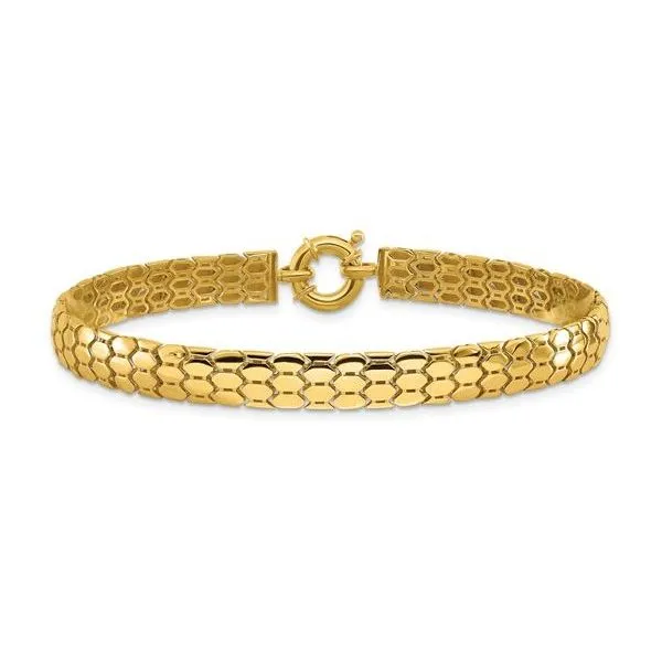 10K Yellow Gold Fancy Link Bracelet – Timeless Sophistication (7.5