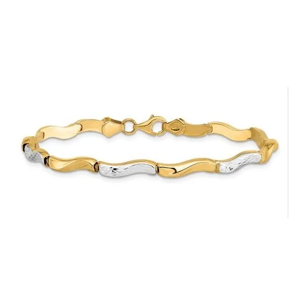 10K Two Toned Gold Bracelet – Elegant Contrast & Timeless Style (7