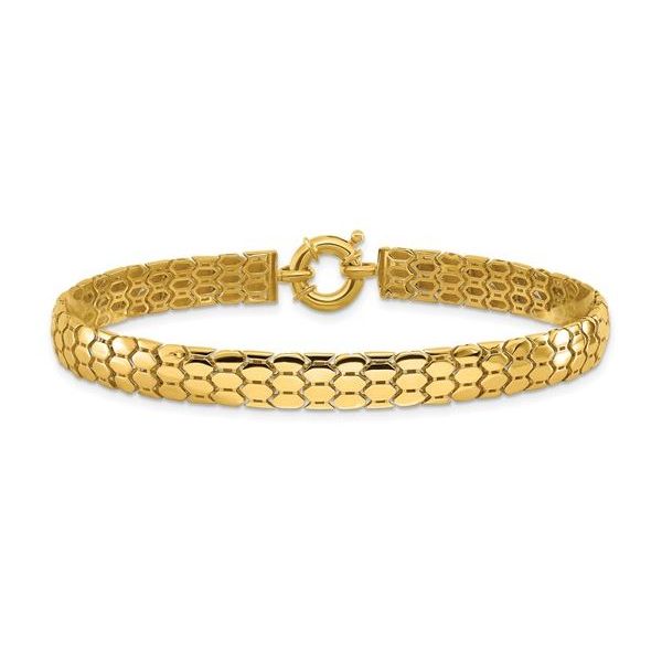 10K Yellow Gold Fancy Link Bracelet – Timeless Sophistication (7.5