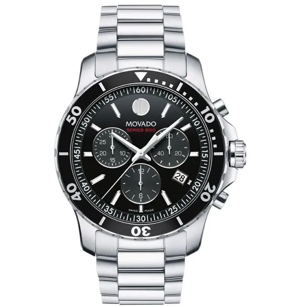 Movado Series 800, 42mm Performance Steel Case with Black Chronograph Dial – Luxury & Precision MarBill Jewelers Belle Vernon, PA