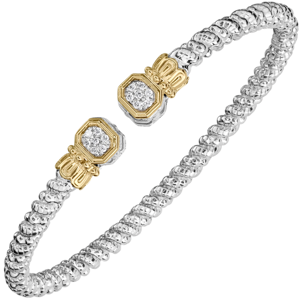 Vahan 14K Yellow Gold & Sterling Silver 3mm Open Bracelet – Modern Two-Tone Elegance MarBill Jewelers Belle Vernon, PA
