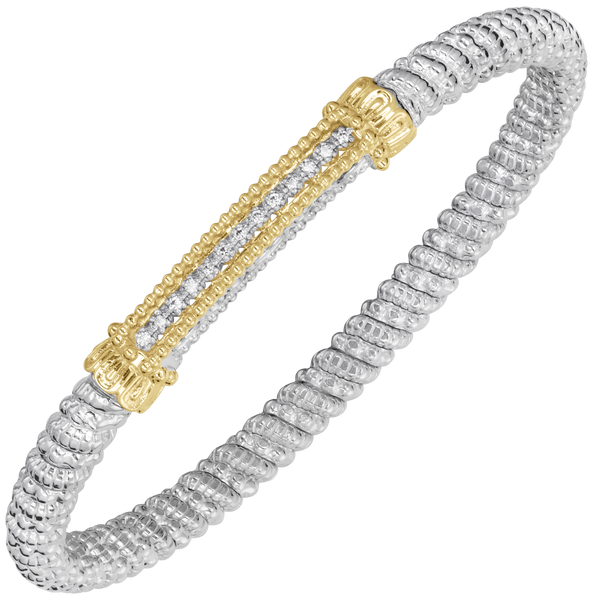 Vahan 14K Yellow Gold & Sterling Silver Diamond Closed Band Bracelet – 0.10 CTW MarBill Jewelers Belle Vernon, PA