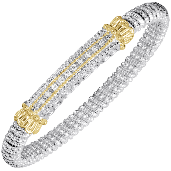 Vahan 14K Yellow Gold & Sterling Silver 6mm Closed Band Diamond Bracelet – 0.20 CTW MarBill Jewelers Belle Vernon, PA