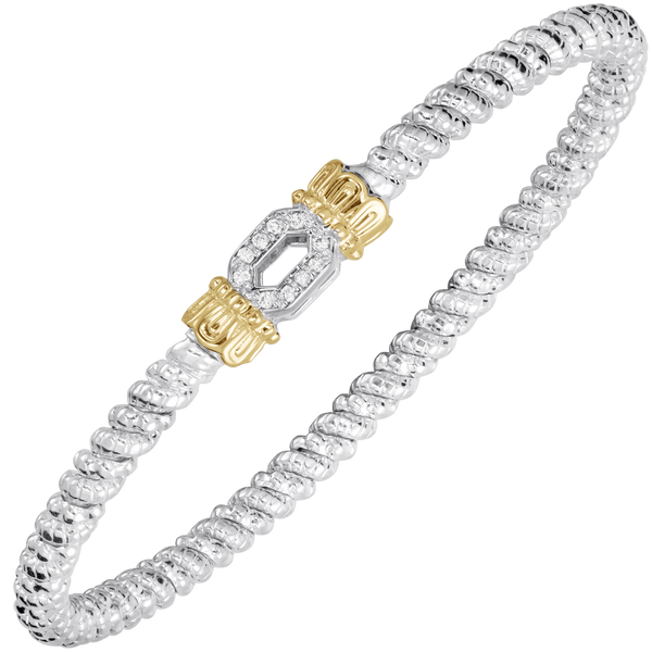 Vahan 14K Yellow Gold & Sterling Silver 3mm Closed Band Bracelet – Diamond Elegance MarBill Jewelers Belle Vernon, PA