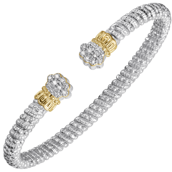 Vahan 14K Yellow Gold & Sterling Silver 4mm Open Bracelet – 0.14 CTW Diamonds MarBill Jewelers Belle Vernon, PA