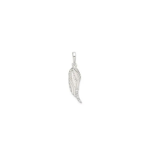 Sterling Silver Polished Wing Pendant – Elegant Symbol of Freedom MarBill Jewelers Belle Vernon, PA