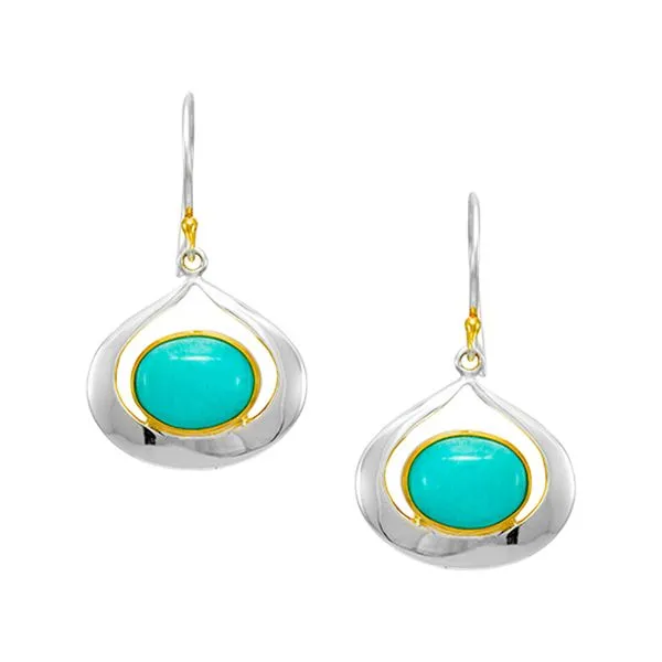 Sterling Silver & 22K Gold Vermeil Earrings with Turquoise – Elegant & Colorful MarBill Jewelers Belle Vernon, PA