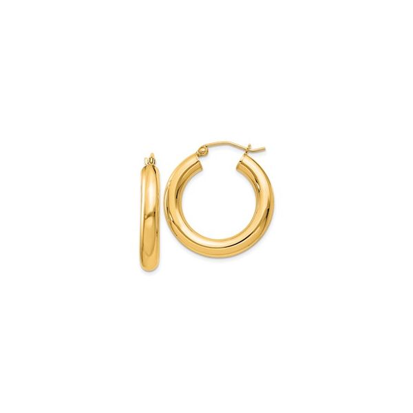 Gold-Plated SS 4mm Round Hoop Earrings – Timeless Shine, Everyday Elegance MarBill Jewelers Belle Vernon, PA