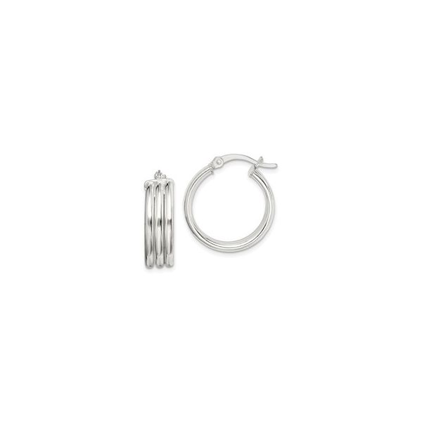 Sterling Silver Polished Grooved Hoop Earrings – Modern Elegance with a Brilliant Shine MarBill Jewelers Belle Vernon, PA