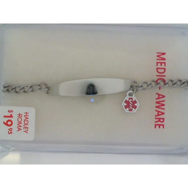 Men's Stainless Steel ID Style Medic Alert Bracelet MarBill Jewelers Belle Vernon, PA