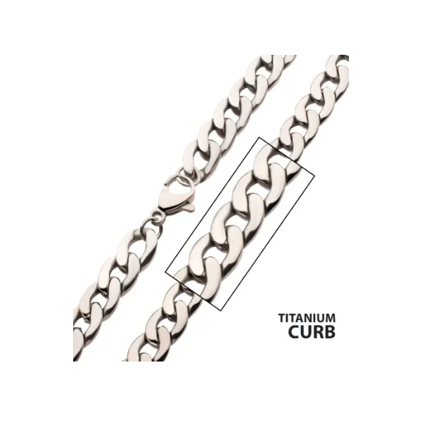Men's Titanium Curb Chain Necklace MarBill Jewelers Belle Vernon, PA