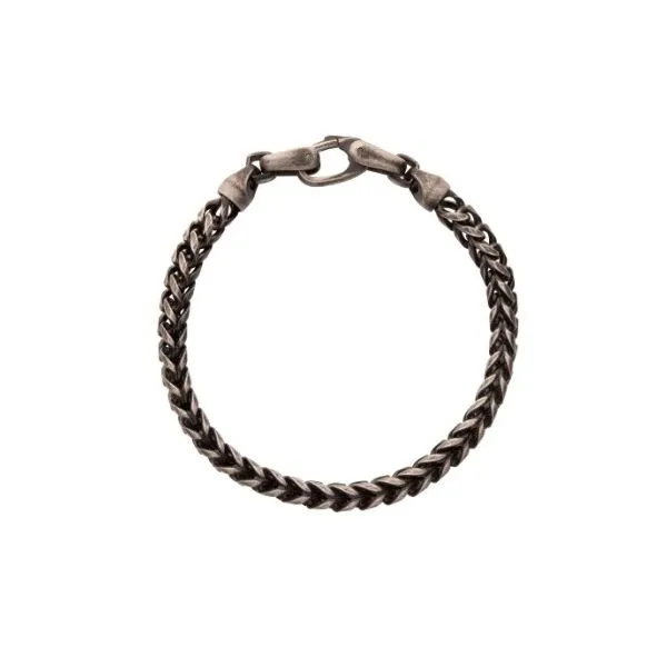 Brushed Antiqued Finish Black IP Steel Franco Chain Bracelet MarBill Jewelers Belle Vernon, PA