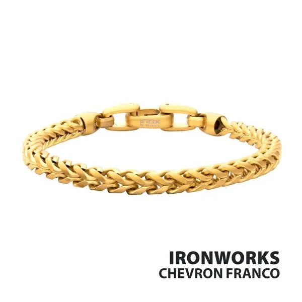 Gold Plated Stainless Franco Chain Sandblast Finish 8