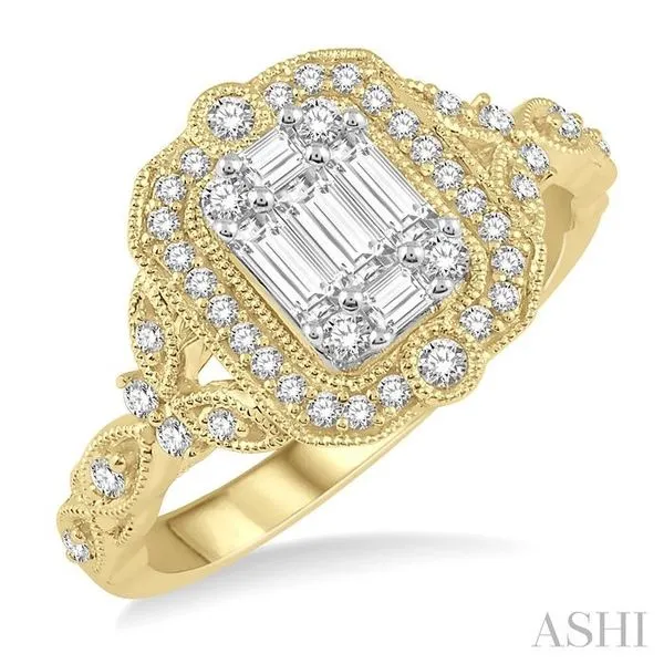 Lady's Yellow 14K Engagement Ring with Round & Baguette Diamonds – Size 6.5 Marc Robinson Jewelers Round Rock, TX