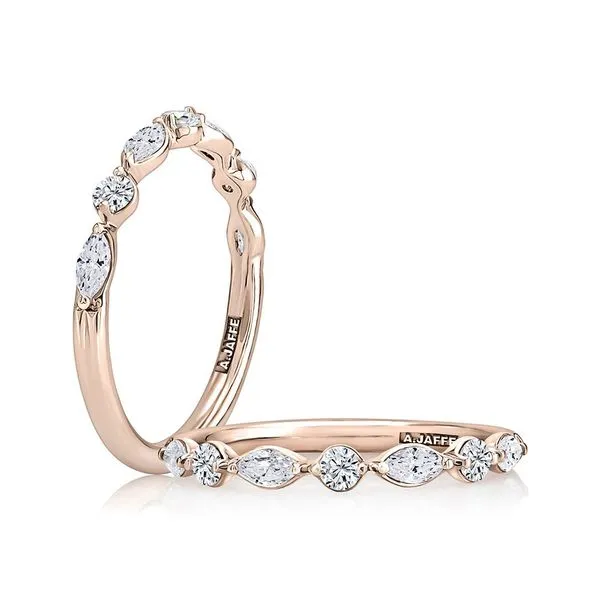 A.JAFFE Wedding Band WRC1373H/43 - Lady's Rosé 14K Bezel Set Band with 0.43tw Round Diamonds Marc Robinson Jewelers Round Rock, TX