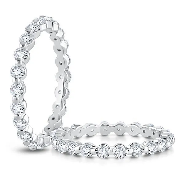 A.JAFFE WRRDL1243E/100 Lady's White 14 Karat Prong Set Eternity Wedding Band Size 5 Marc Robinson Jewelers Round Rock, TX