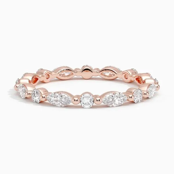 WRC1373E/84W Lady's Rosé 14K Prong Set Eternity Wedding Band – Round & Marquise Diamonds Marc Robinson Jewelers Round Rock, TX