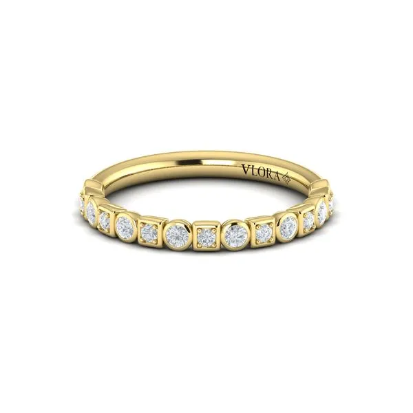 14K Yellow Gold Bezel Set Diamond Wedding Band – Size 6.5 Marc Robinson Jewelers Round Rock, TX