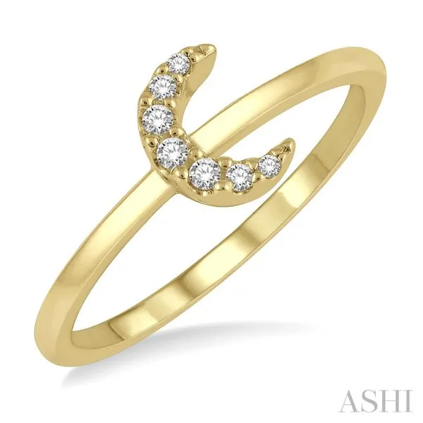 J&S Collection Petite 0.05ctw Diamond Moon Ring in 10K Yellow Gold Marc Robinson Jewelers Round Rock, TX