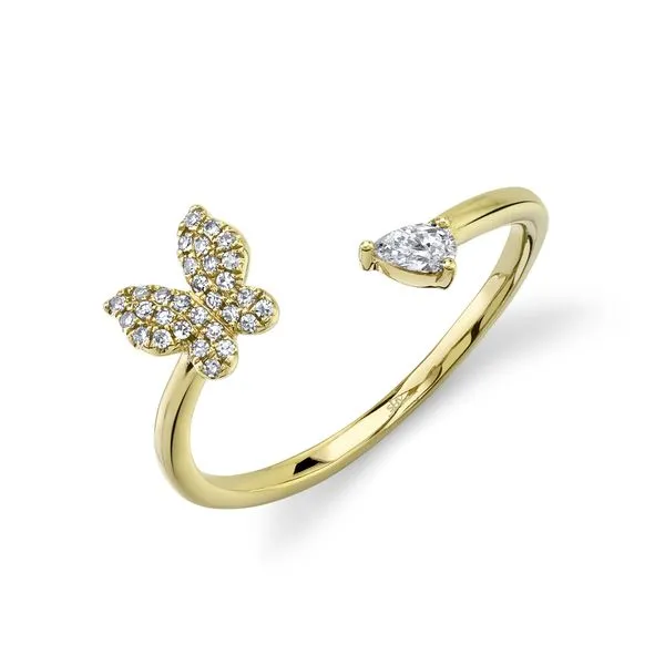 14K Yellow Gold Butterfly Ring with Diamonds – Size 7 Marc Robinson Jewelers Round Rock, TX