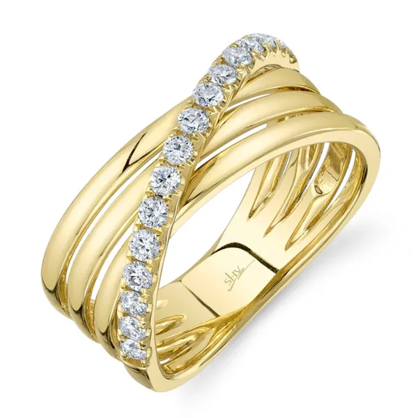 14K Yellow Gold Bridge Ring with 0.42ctw Round Diamonds – Size 7 Marc Robinson Jewelers Round Rock, TX