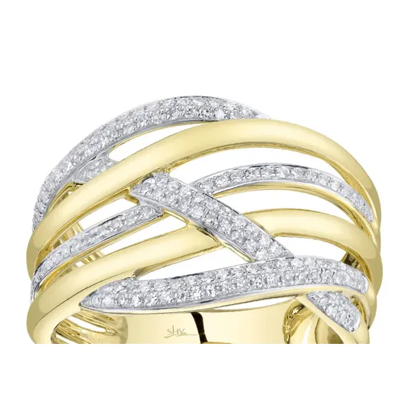 Lady's Yellow 14 Karat Bridge Ring with 0.32tw Round Diamonds – Size 7 Marc Robinson Jewelers Round Rock, TX