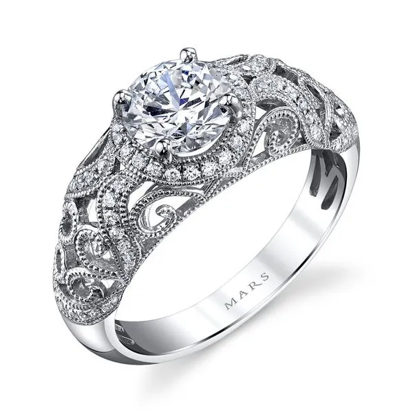14K White Gold Semi-Mount Ring with 0.20ctw Round Diamonds – Size 6.5 Marc Robinson Jewelers Round Rock, TX