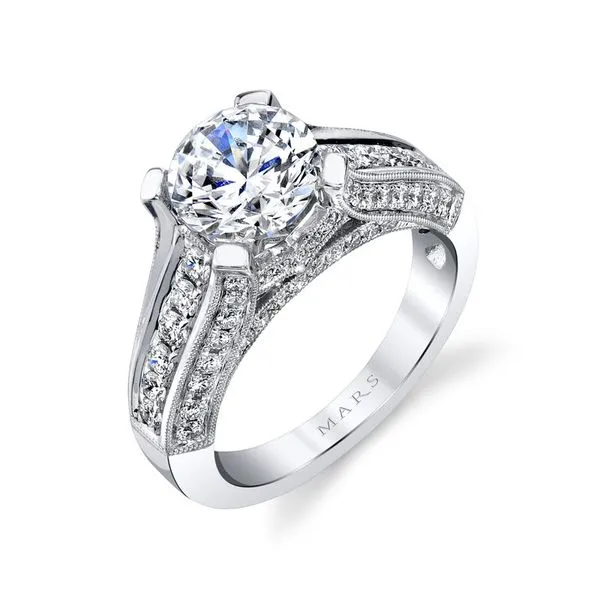 14K White Gold Semi-Mount Ring with 0.84ctw Round Diamonds – Size 6.5 Marc Robinson Jewelers Round Rock, TX