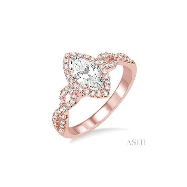 Rosé 14 Karat Semi-Mount Ring with 0.40tw Round Diamonds - Size 6.5 Marc Robinson Jewelers Round Rock, TX