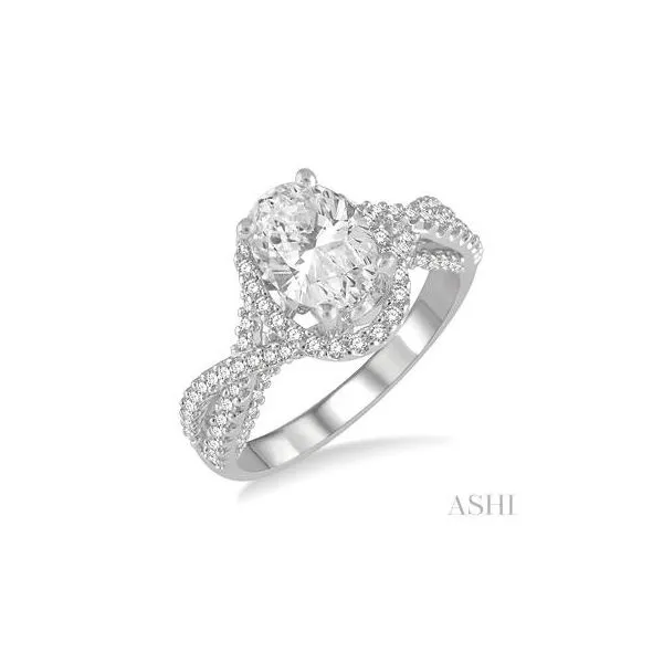 14K White Gold Semi-Mount Ring with 0.55ctw Round Diamonds, Size 6.5 Marc Robinson Jewelers Round Rock, TX