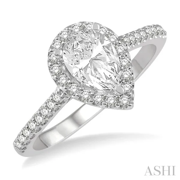 White 14 Karat Semi-Mount Ring with 0.50ctw Round Diamonds, Size 6.5 Marc Robinson Jewelers Round Rock, TX