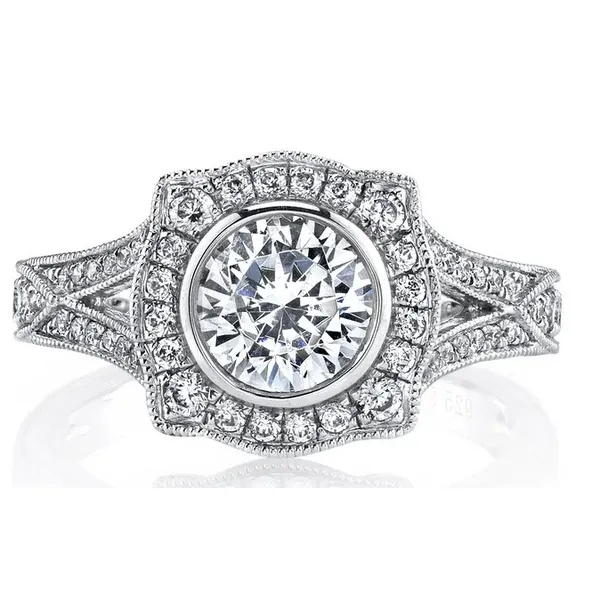 14K White Gold Semi-Mount Ring with Diamonds & Sapphires – Size 6.5 Marc Robinson Jewelers Round Rock, TX