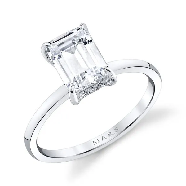 14K White Gold Semi-Mount Ring with 0.06ctw Round Diamonds - Size 6.5 Marc Robinson Jewelers Round Rock, TX