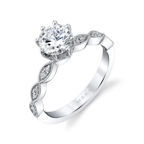 White 14 Karat Semi-Mount Ring with Round Diamonds – Size 6.5 Marc Robinson Jewelers Round Rock, TX